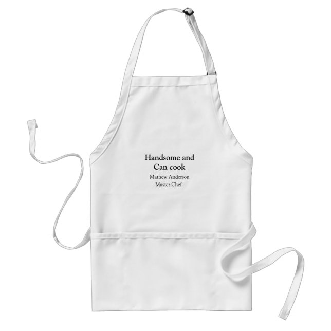 Handsome and can cook add name master chef date standard apron (Front)