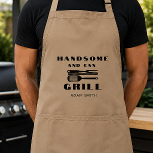 Handsome and Can Cook Custom Name Standard Apron