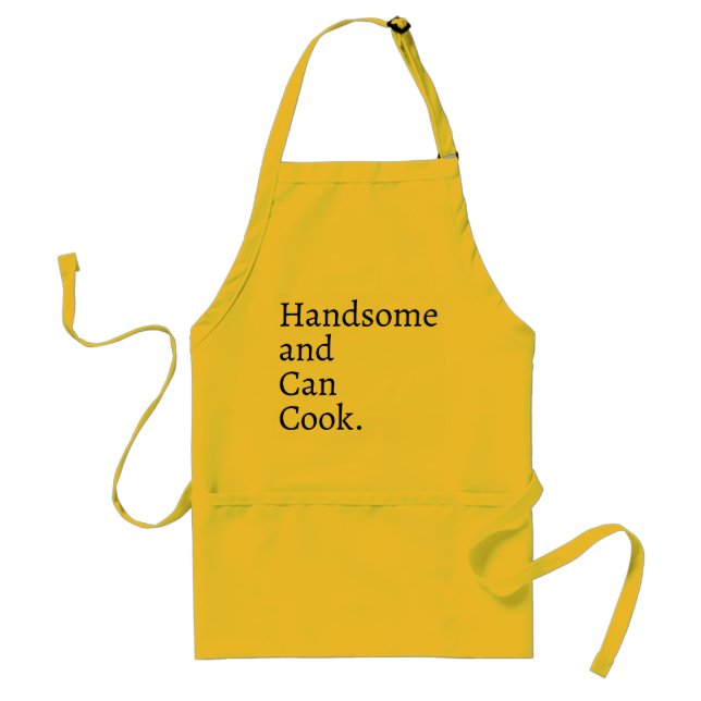 Handsome and Can Cook Funny Bbq Apron For Men (Front)