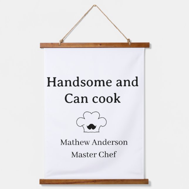 handsome and can cook master chef man kitchen king hanging tapestry (Front)