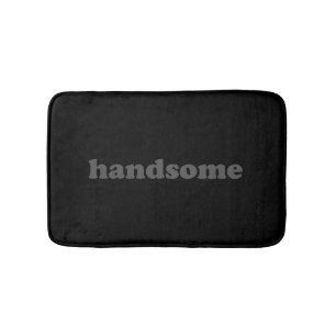 Handsome black grey modern typography funny cute bath mat