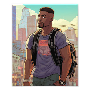 Handsome Black Men  Photo Print