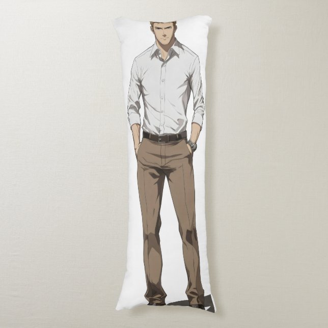Handsome Blonde Man Anime Body Pillow (Front Vertical)