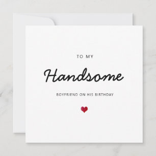 Handsome boyfriend romantic heart happy birthday card