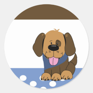 Handsome Brown Puppy Dog Envelope Seals