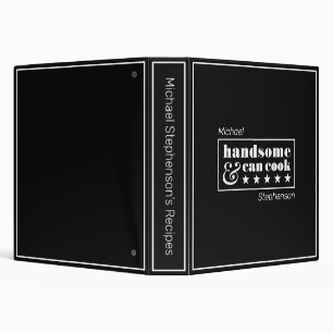 Handsome & Can Cook Typography Father's Day Recipe Binder