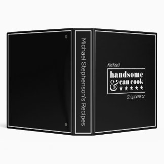 Handsome & Can Cook Typography Father's Day Recipe Binder