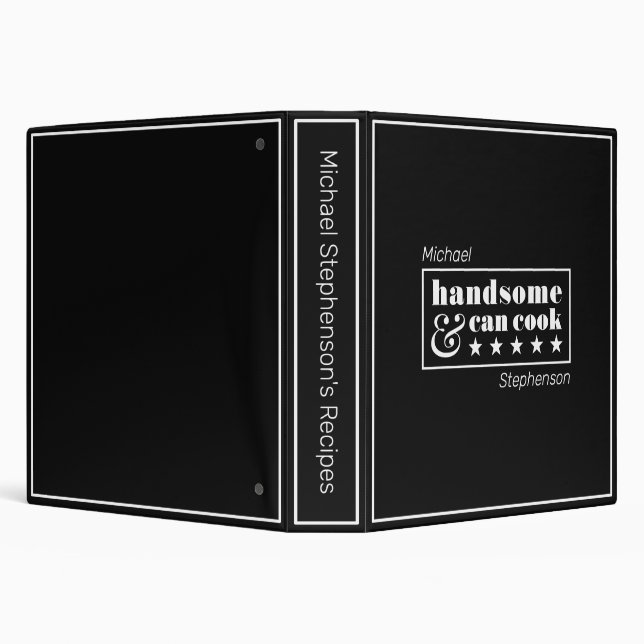 Handsome & Can Cook Typography Father's Day Recipe Binder (Background)