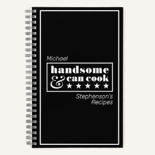 Handsome & Can Cook Typography Father's Day Recipe Notebook