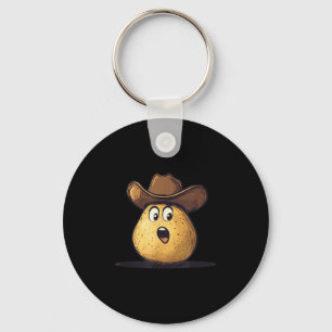 Handsome Cowboy Tato With Wild West Hat Costume  Keychain