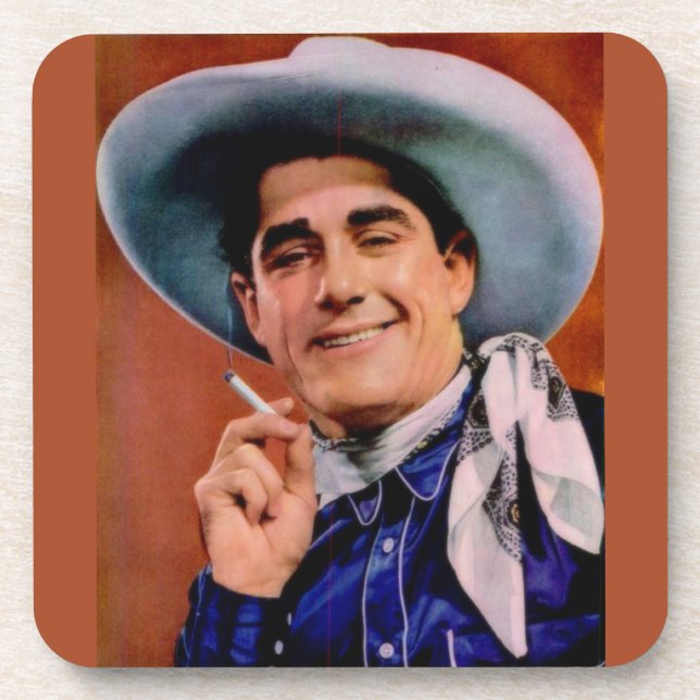 handsome cowboy with cigarette coaster (Front)