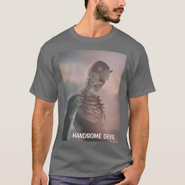 Handsome Devil. Skeleton with horns T-Shirt (Front)