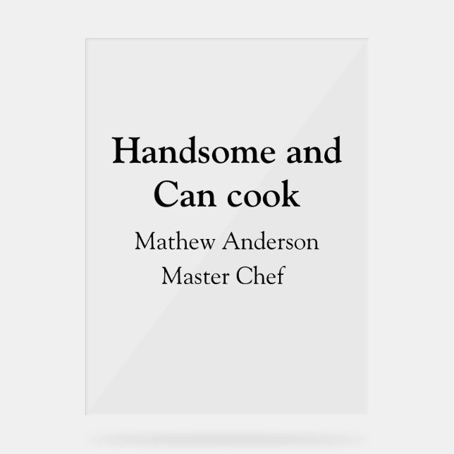 Handsome et peut cuisiner ajouter nom maître chef  (Recto)