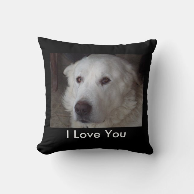 Handsome Great Pyrenees Dog Throw Pillow (Front)