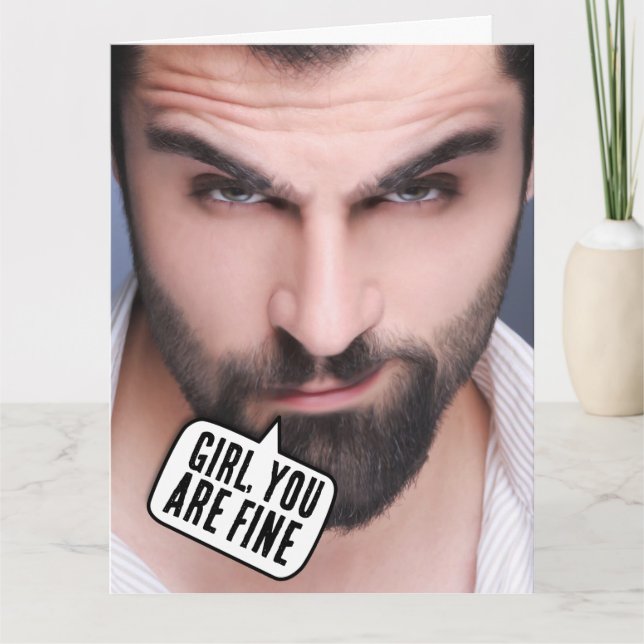 HANDSOME HUNK COMPLIMENTARY BIRTHDAY FOR HER CARD (Front)