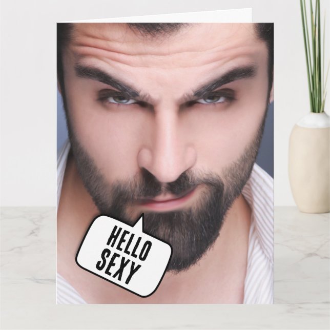 HANDSOME HUNK COMPLIMENTARY BIRTHDAY FOR HER CARD (Front)