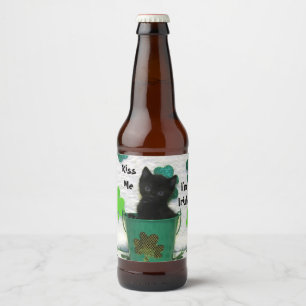 Handsome Jack the Cat's St. Patrick's Day Beer Bottle Label