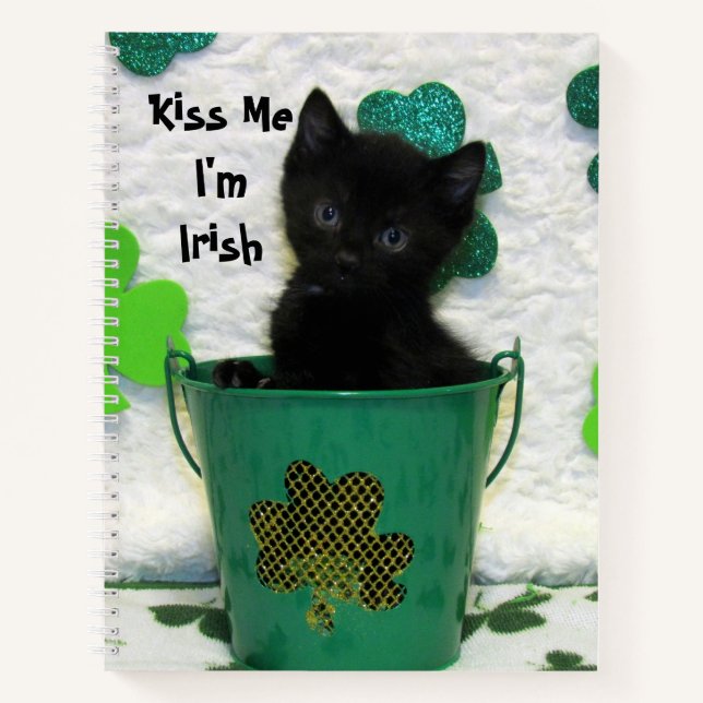 Handsome Jack's Shamrock - Cat / Kitten Spiral Notebook (Front)