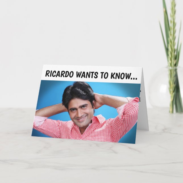 HANDSOME LATIN HUNK BIRTHDAY CARDS FOR HER (Front)