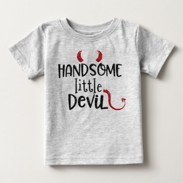 Handsome Little Devil Halloween Toddler Tshirt (Front)