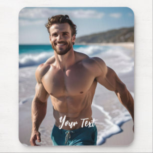 Handsome Man on a Beach Mouse Pad