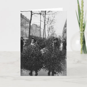 Handsome Men with Mistletoe Holiday Card
