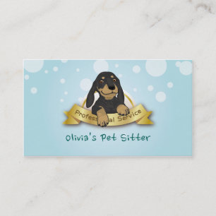 Handsome Mix Dog Blue Pet Sitting Service Business Card