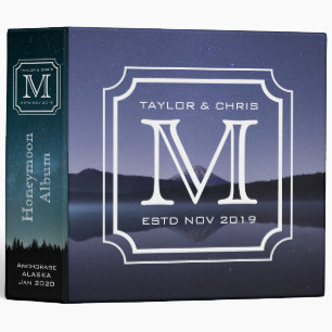 Handsome Monogram Beautiful Landscape Photo Simple Binder