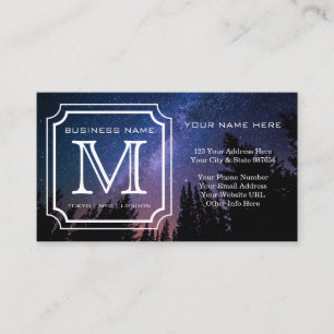Handsome Monogram Beautiful Landscape Photo Simple Business Card