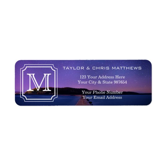 Handsome Monogram Beautiful Landscape Photo Simple Return Address Label