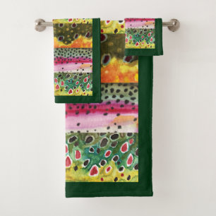 Handsome Original 3 Trout Skins Bath Towel Set