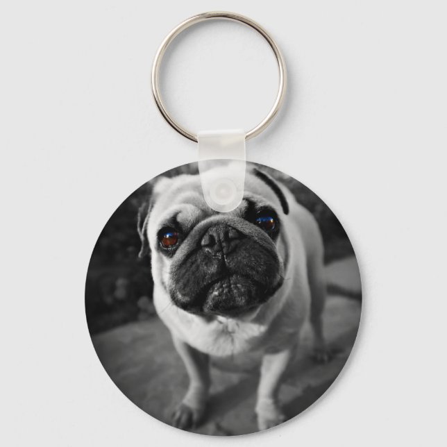 Handsome Pug Keychain (Front)