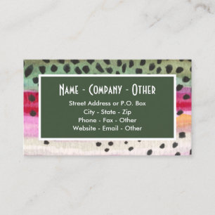 Handsome Rainbow Trout Fishing Business Card