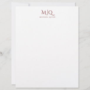 Handsome Red Monogram Decorative Initials Name  Letterhead
