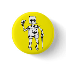 Handsome Robot by Fred Wilder on Yellow
