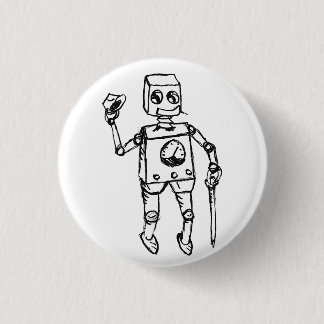 Handsome Robot, the dapper gentleman on a 1 Inch Round Button