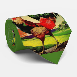 handsome rooster print tie
