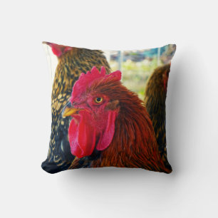 Handsome Rooster Throw Pillow