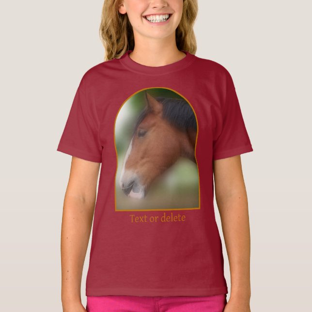 Handsome Shire Draft Horse Personalized T-Shirt (Front)