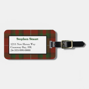 Handsome Stuart of Brute Tartan Plaid Luggage Tag
