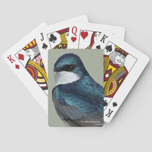 Handsome Tree Swallow Songbird on a Wire Playing Cards (Back)
