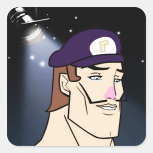 Handsome Waluigi Square Sticker