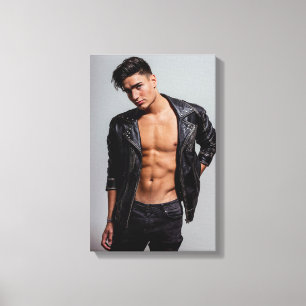 HANDSOME YOUNG MALE MODEL STRETCHED CANVAS PRINT