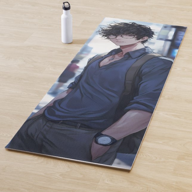 Handsome Young Man Anime Yoga Mat (In Situ)
