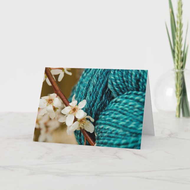 Handspun avec la prune fleurit carte (Devant)