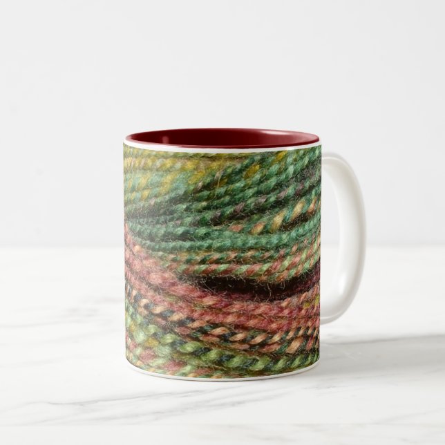handspun greens Two-Tone coffee mug (Front Right)