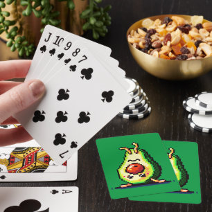 Handstand Avocado: 8-Bit Fitness Fun Playing Cards