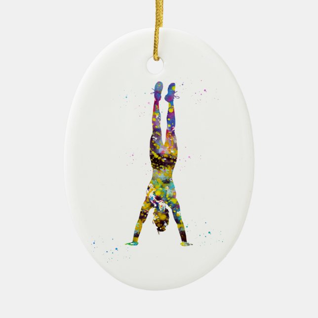 Handstand Ceramic Ornament (Front)