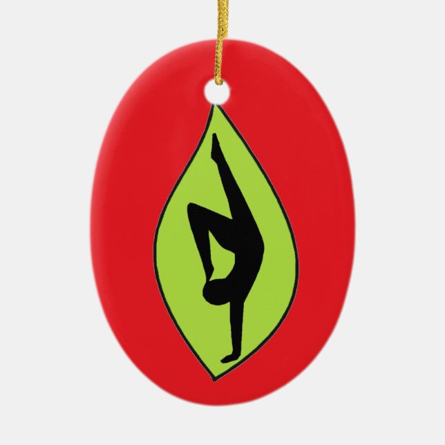 Handstand Silhouette Ornament - Yoga Gift (Front)
