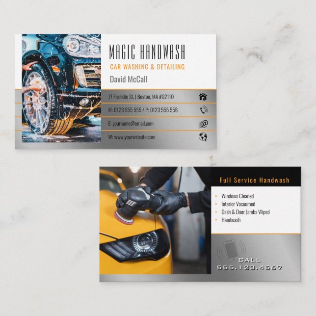 Handwash Services | Car wash Business Card (Front/Back)